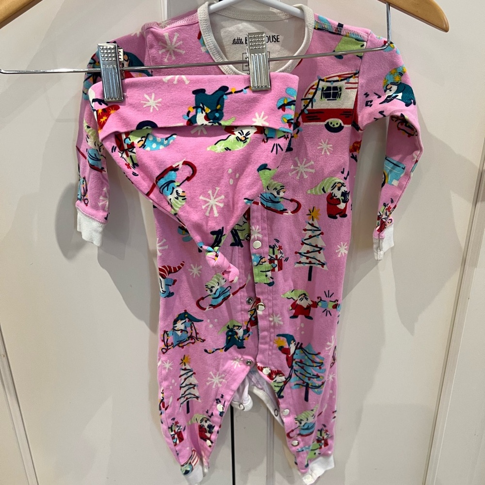 Little blue house 12-18m pink Holiday-Themed Kids One Piece with hat